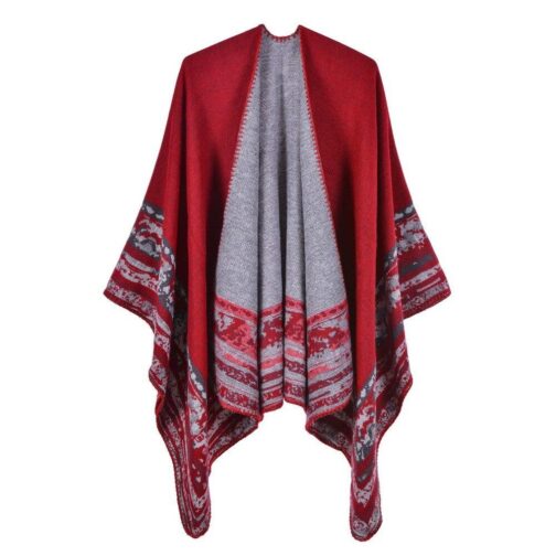 poncho grande taille rouge 445